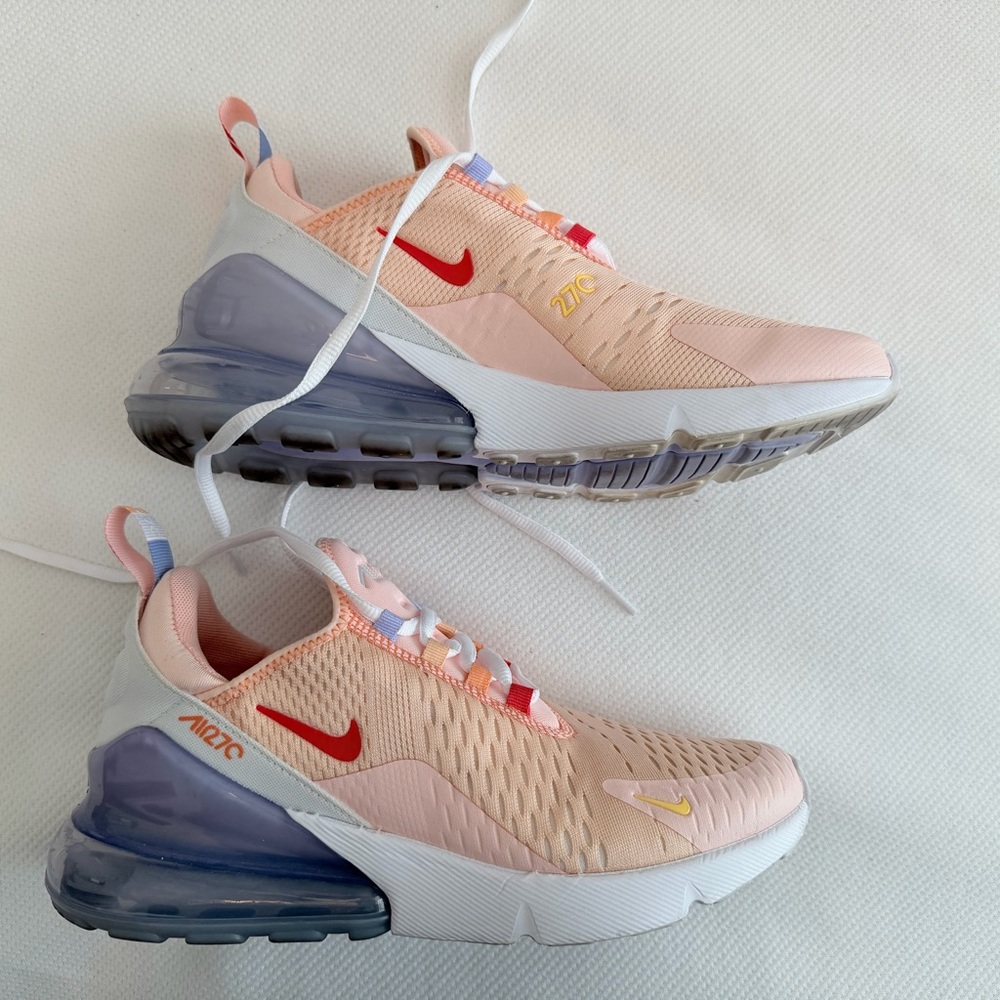 Nike Air Max 270 Peach and Red Sneakers